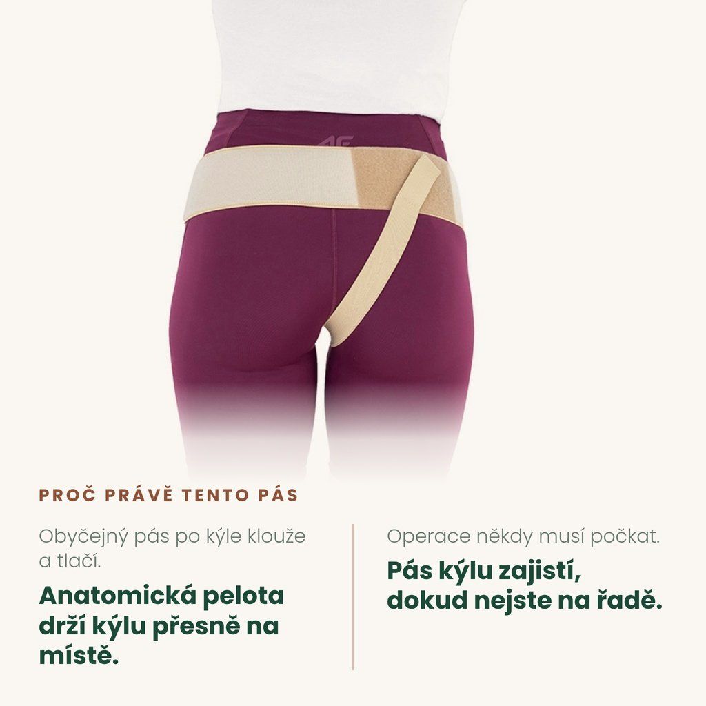 Proč právě tento kýlní pás tříselný jednostranný – výhody oproti běžnému pásu